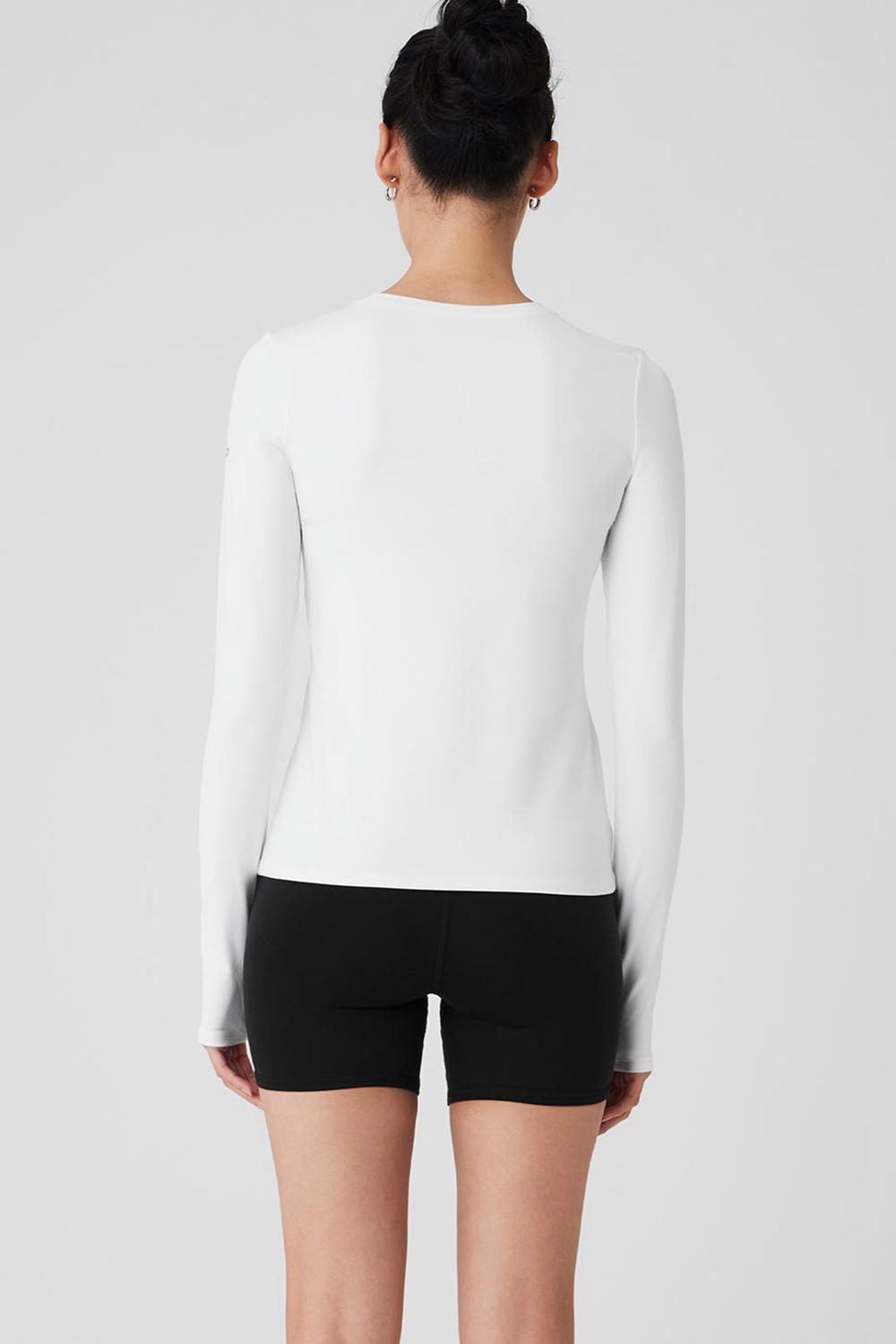 Camisetas Manga Larga Alo Yoga Alosoft Finesse Mujer Blancas | Colombia  UCBH-75092