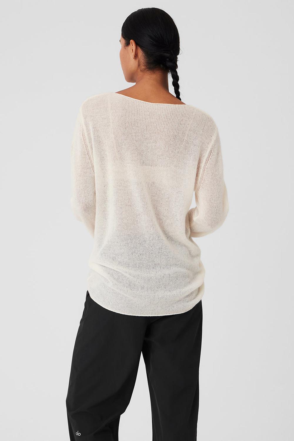 Camisetas Manga Larga Alo Yoga Cashmere Reform Mujer Ivory | Colombia  AYQJ-18257