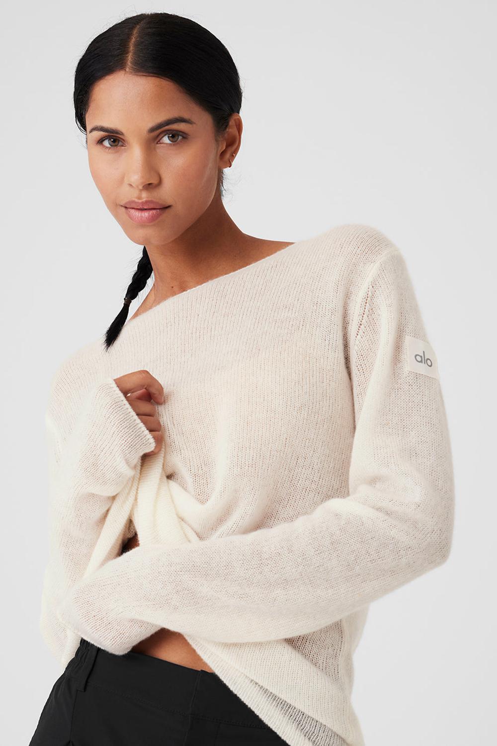 Camisetas Manga Larga Alo Yoga Cashmere Reform Mujer Ivory | Colombia  AYQJ-18257