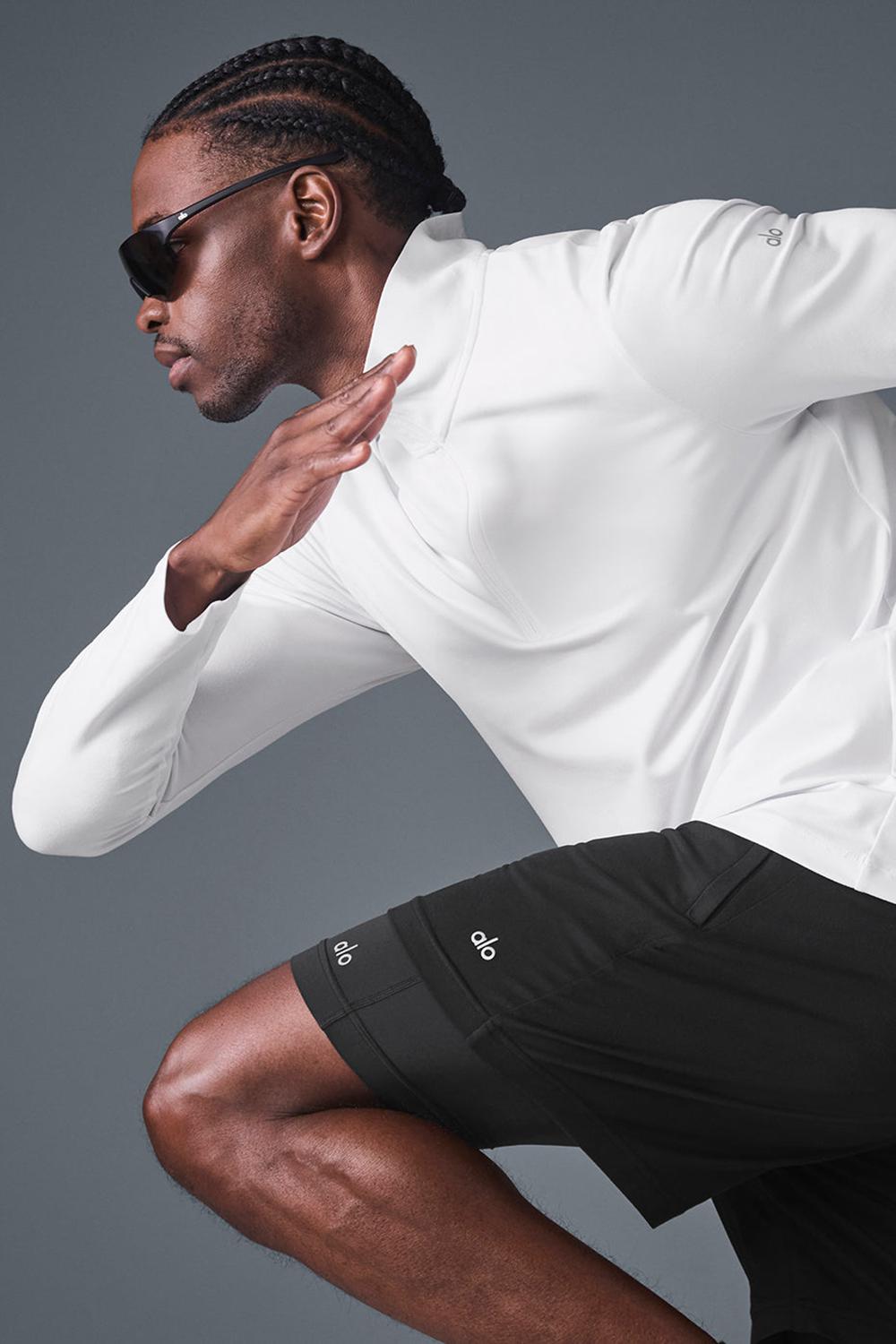 Camisetas Manga Larga Alo Yoga Conquer 1/4 Zip Reform Hombre Blancas | Colombia  DSPJ-32041