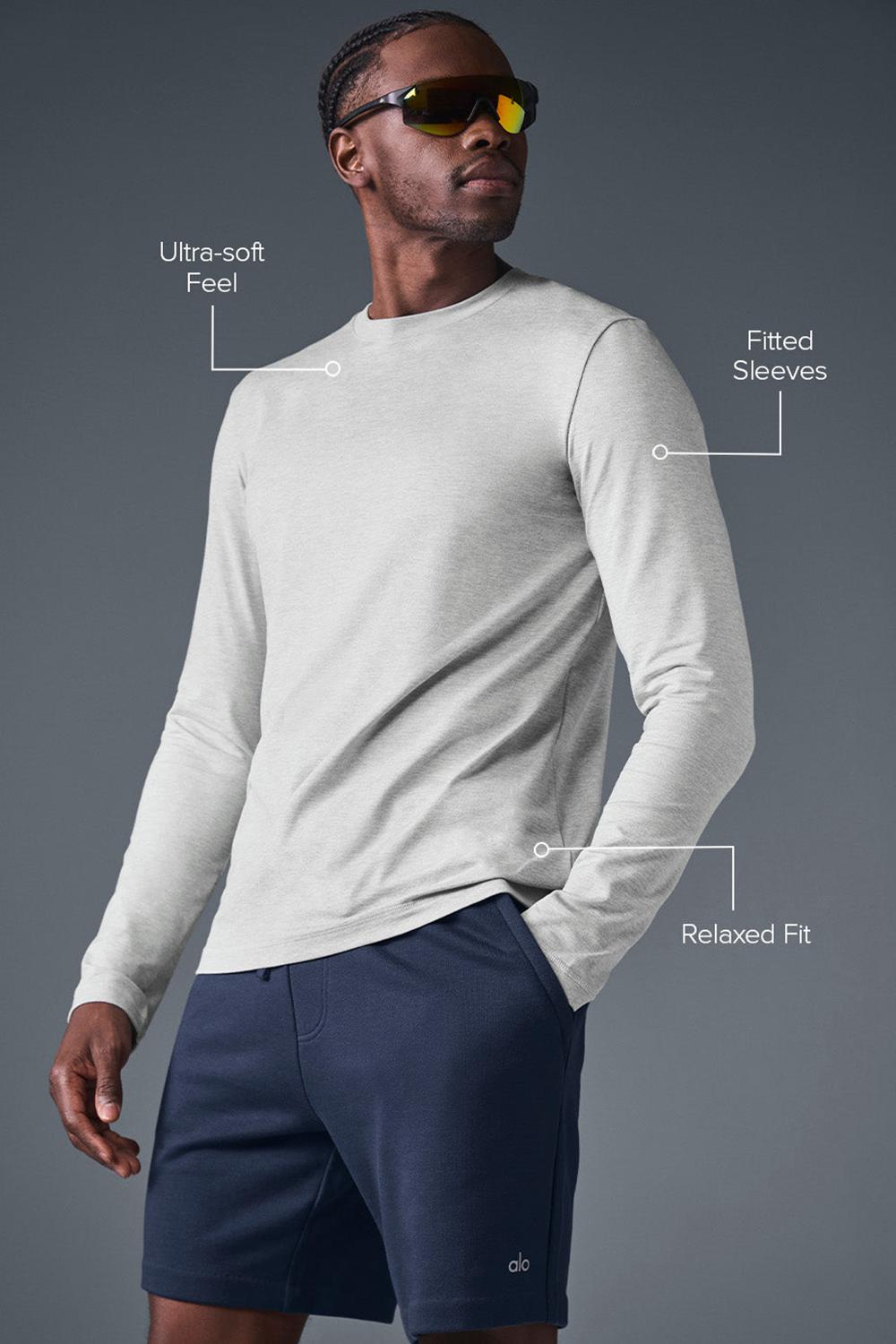 Camisetas Manga Larga Alo Yoga Conquer Reform Crewneck Hombre Gris | Colombia  ATNJ-16908