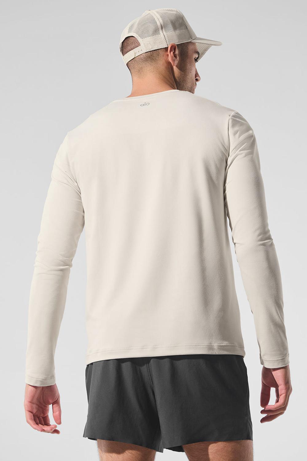 Camisetas Manga Larga Alo Yoga Conquer Reform Crewneck Hombre Bone | Colombia  CWIF-98306