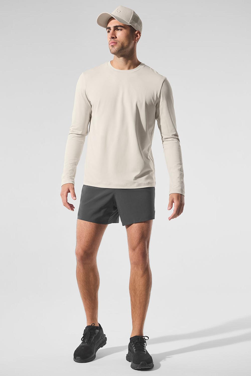 Camisetas Manga Larga Alo Yoga Conquer Reform Crewneck Hombre Bone | Colombia  CWIF-98306
