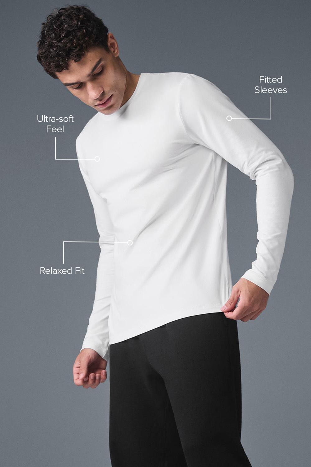 Camisetas Manga Larga Alo Yoga Conquer Reform Crewneck Hombre Blancas | Colombia  VFEJ-13075