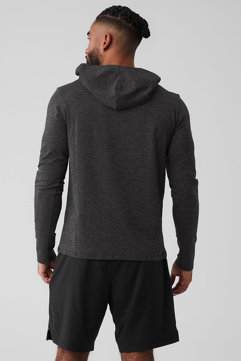 Camisetas Manga Larga Alo Yoga Conquer Reform With Hood Hombre Verde Menta Gris | Colombia  DYRX-07698
