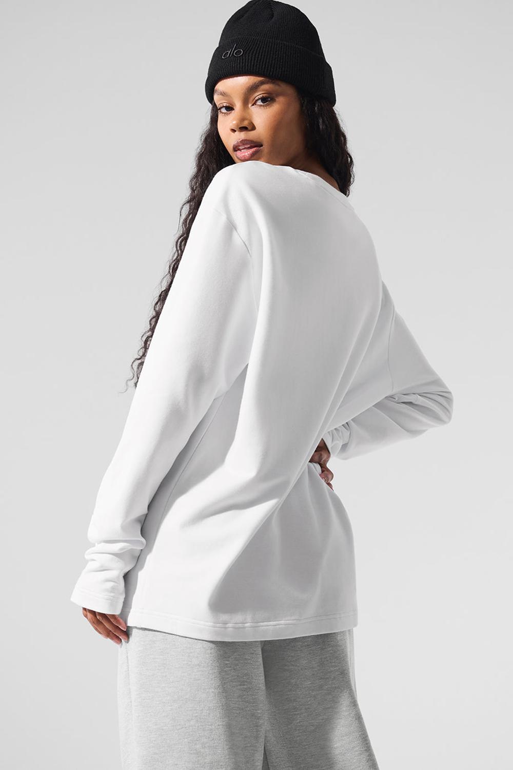Camisetas Manga Larga Alo Yoga Double Take Crew Mujer Blancas | Colombia  CMAT-81047