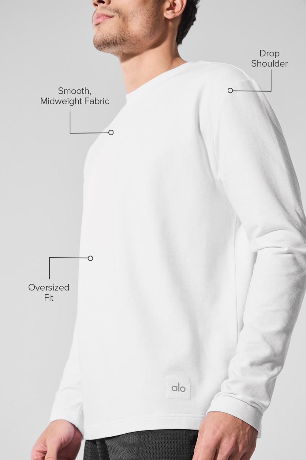 Camisetas Manga Larga Alo Yoga Double Take Crew Hombre Blancas | Colombia  HUXI-93510