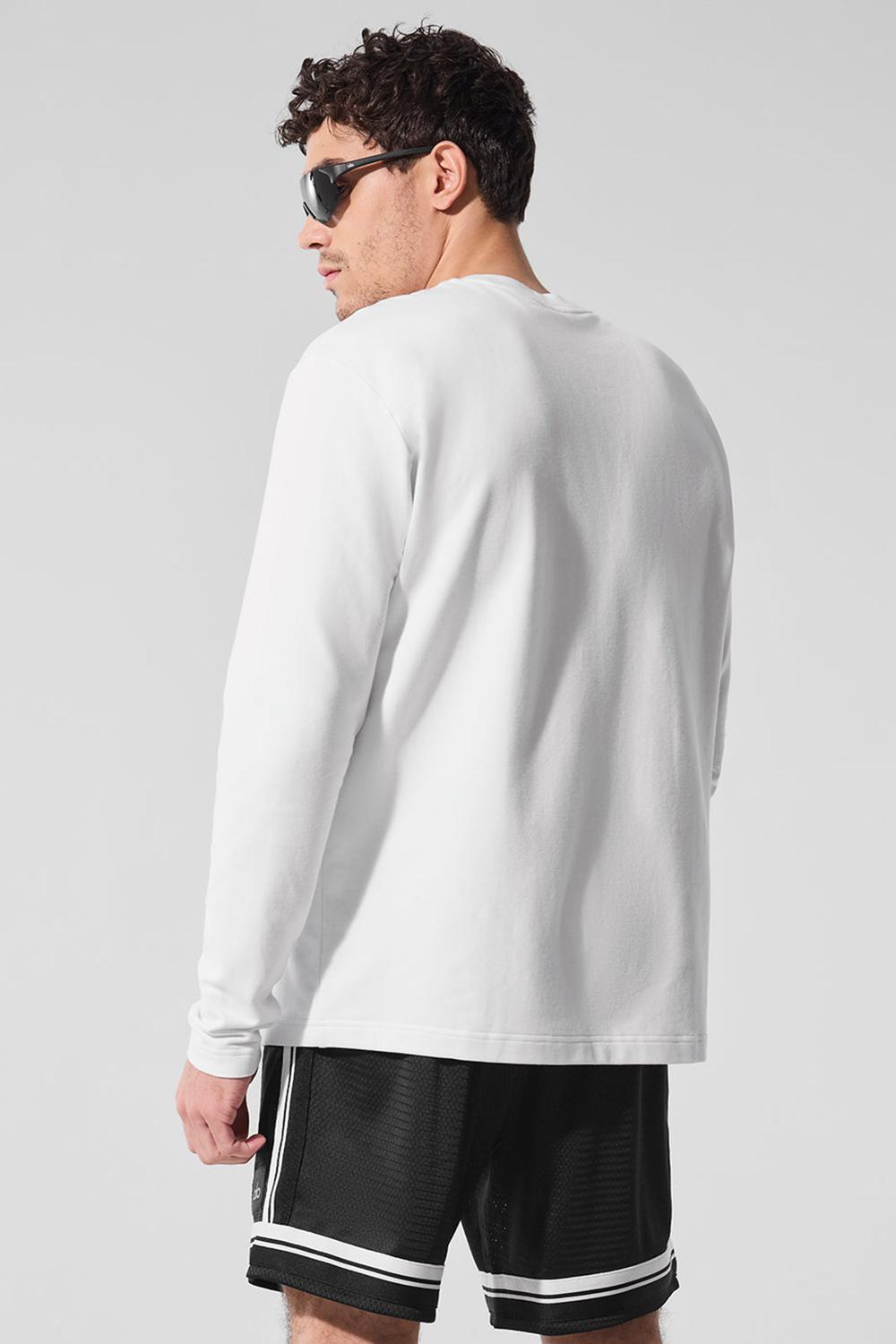 Camisetas Manga Larga Alo Yoga Double Take Crew Hombre Blancas | Colombia  HUXI-93510