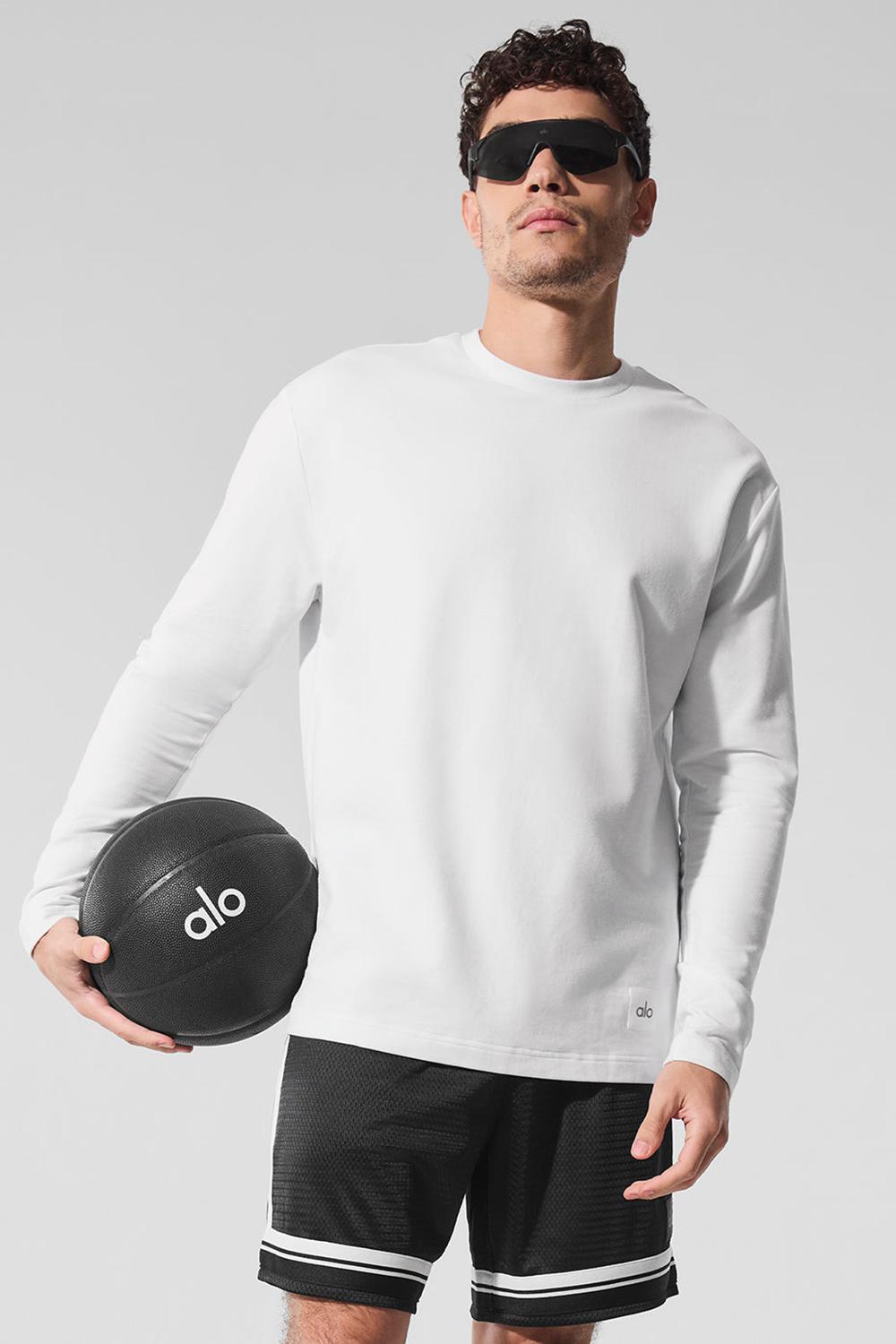 Camisetas Manga Larga Alo Yoga Double Take Crew Hombre Blancas | Colombia  HUXI-93510
