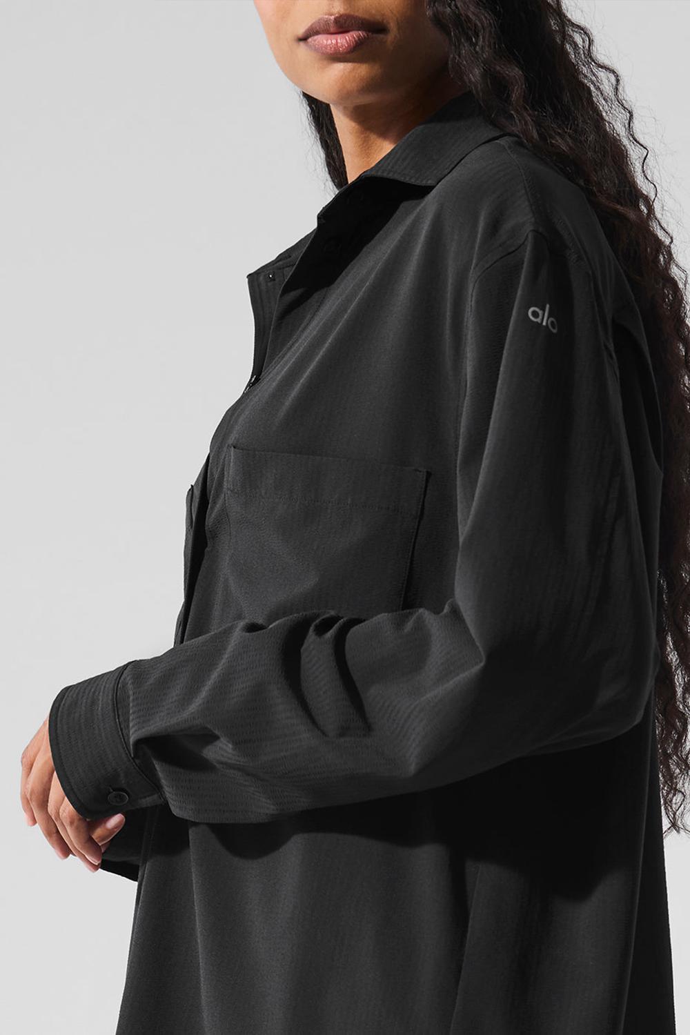 Camisetas Manga Larga Alo Yoga Dreamscape Button Down Mujer Negras | Colombia  YQOB-16932