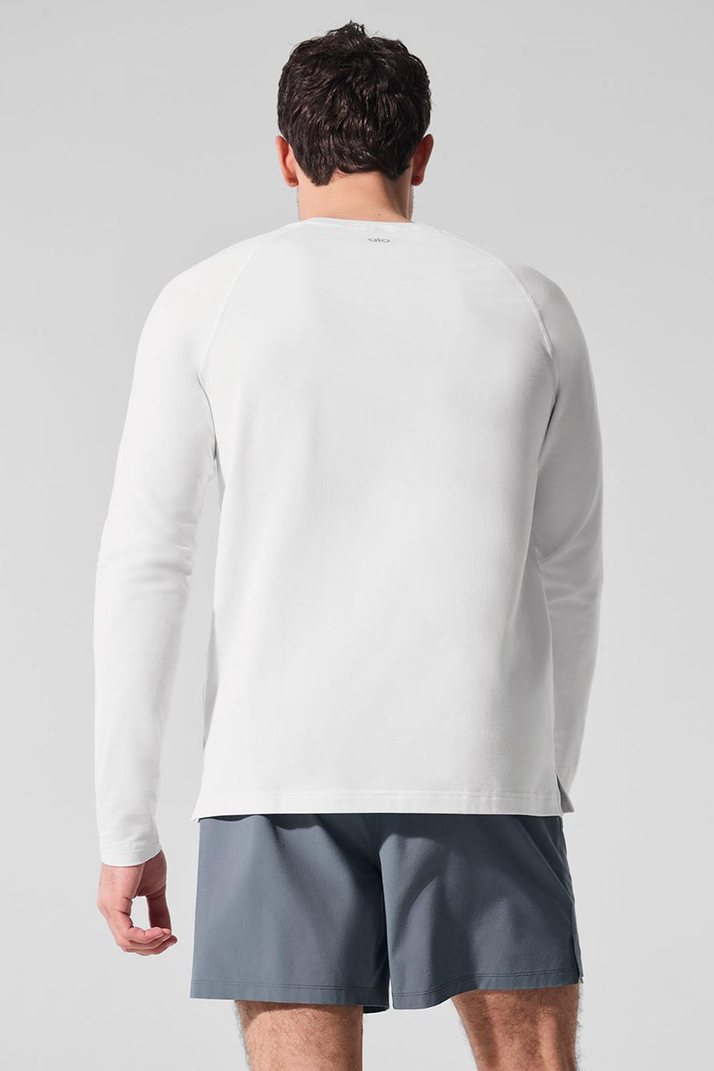 Camisetas Manga Larga Alo Yoga Vapor Crewneck Hombre Blancas | Colombia  OJZB-98613