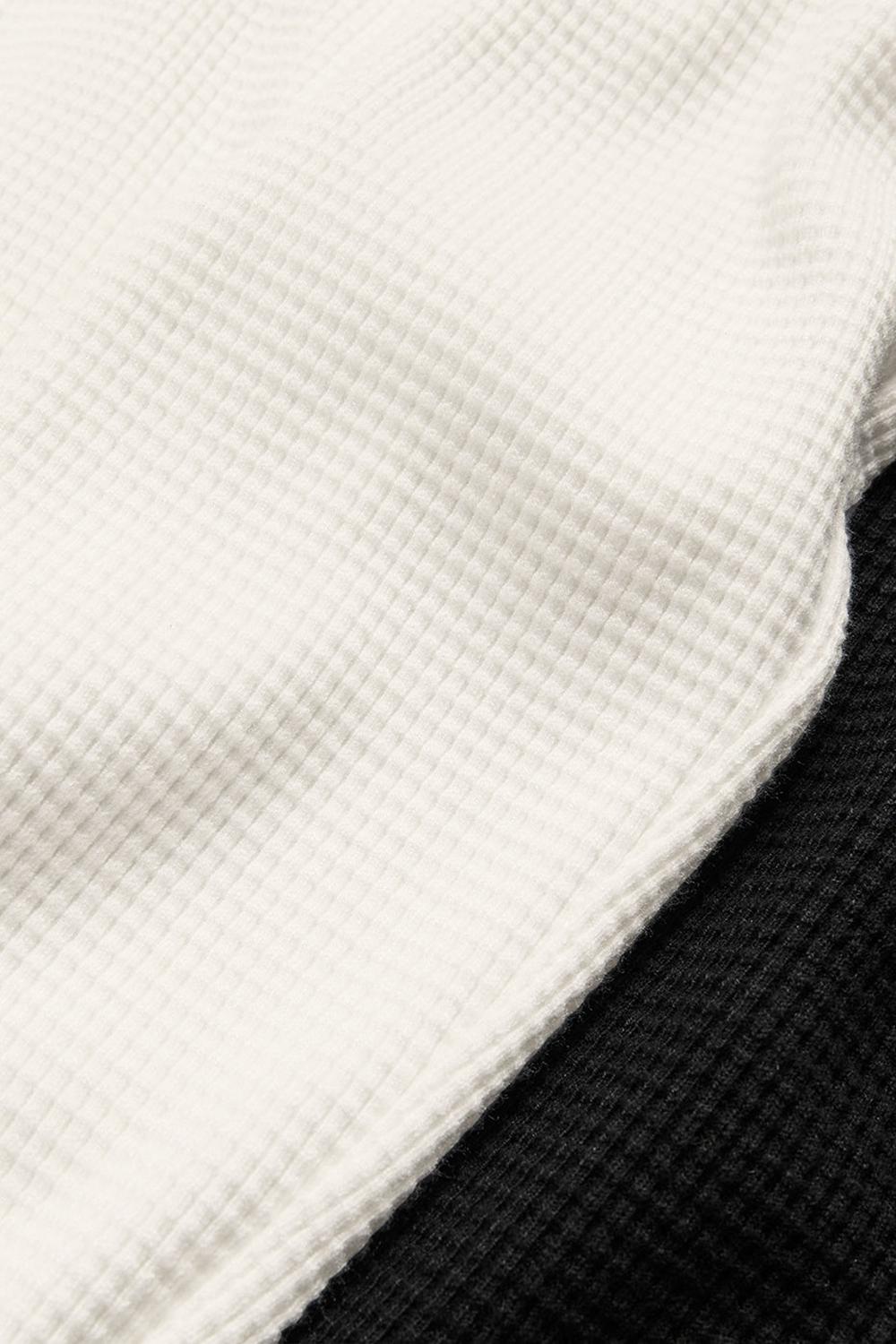 Camisetas Manga Larga Alo Yoga Waffle Weekend Escape Mock Neck Mujer Ivory | Colombia  XHZB-19635