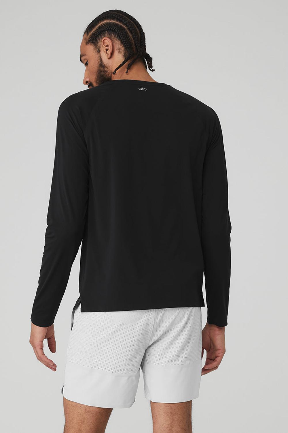 Camisetas Running Alo Yoga Idol Long Sleeve Performance Hombre Negras | Colombia  BGRF-34857