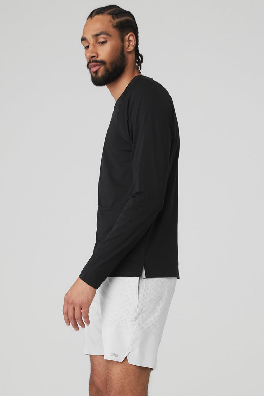 Camisetas Running Alo Yoga Idol Long Sleeve Performance Hombre Negras | Colombia  BGRF-34857
