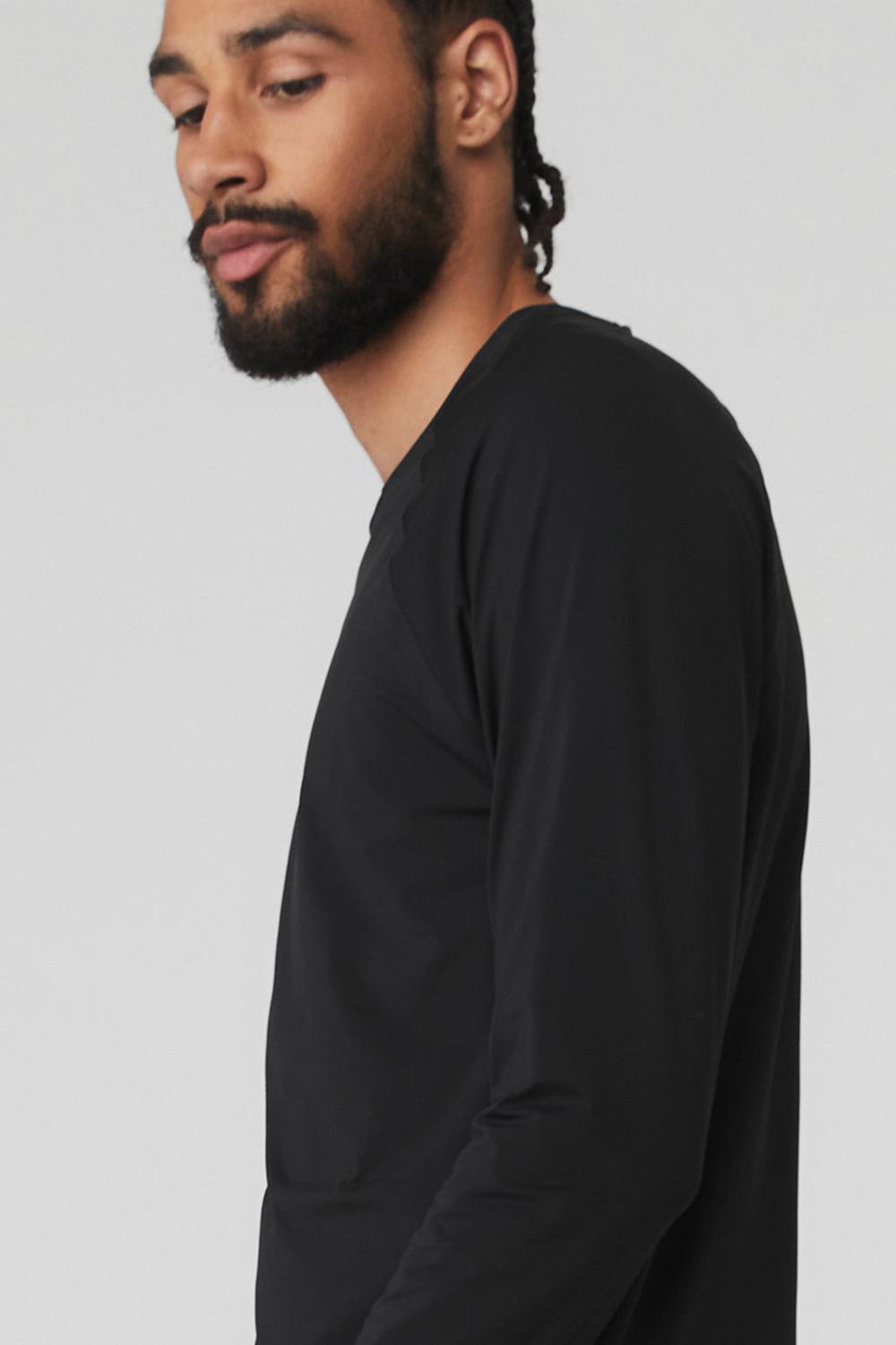 Camisetas Running Alo Yoga Idol Long Sleeve Performance Hombre Negras | Colombia  BGRF-34857