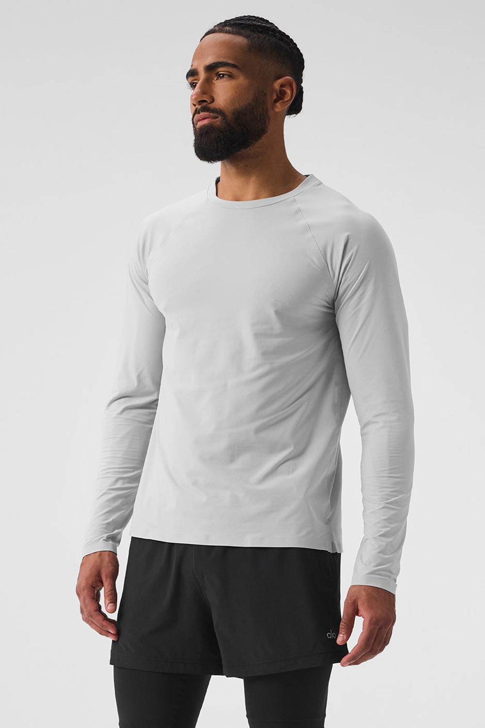 Camisetas Running Alo Yoga Idol Long Sleeve Performance Hombre Titanium | Colombia  EXCH-40693