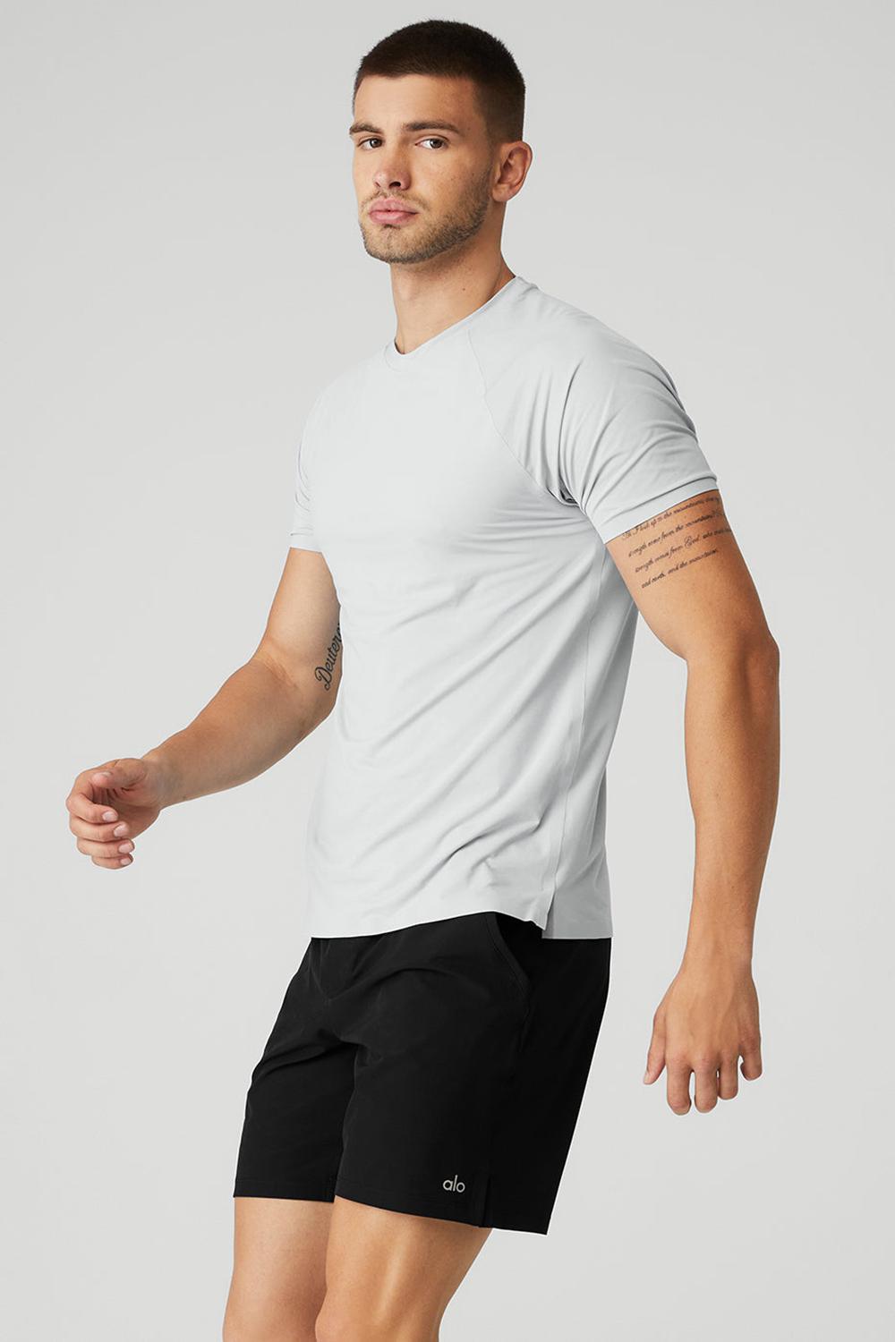 Camisetas Running Alo Yoga Idol Performance Hombre Titanium | Colombia  MDRB-67495