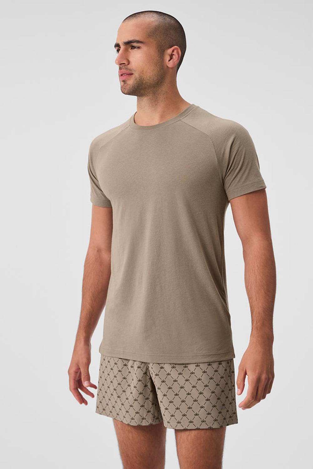 Camisetas Running Alo Yoga The Triumph Crew Neck Hombre Gravel | Colombia  BGWQ-72860