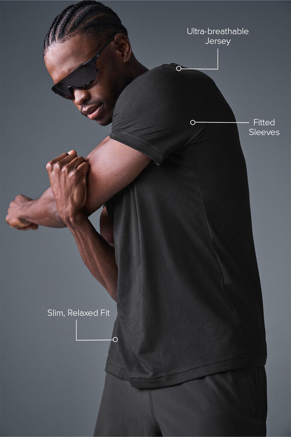 Camisetas Running Alo Yoga Triumph Hombre Negras | Colombia  NJSD-95872