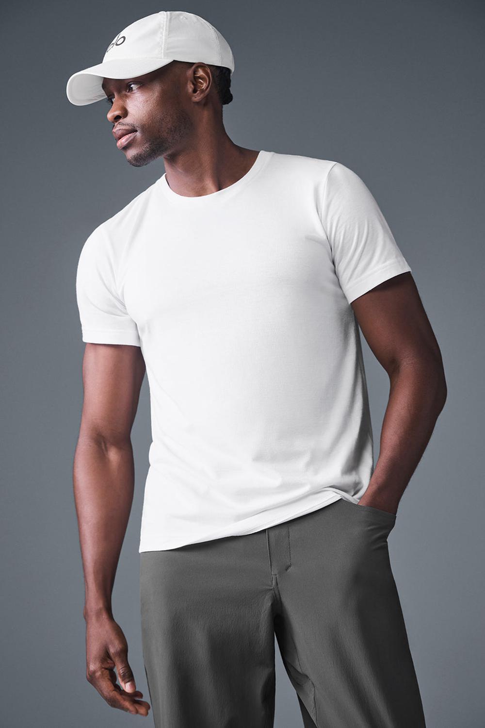Camisetas Running Alo Yoga Triumph Hombre Blancas | Colombia  UQZR-28074