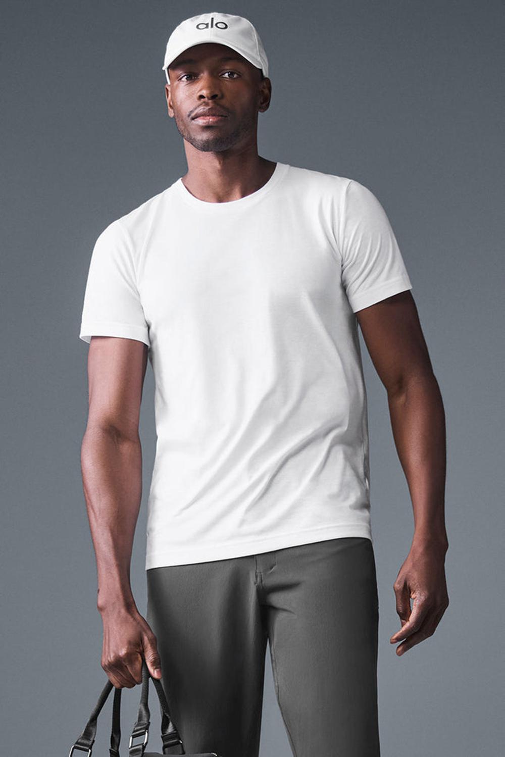 Camisetas Running Alo Yoga Triumph Hombre Blancas | Colombia  UQZR-28074