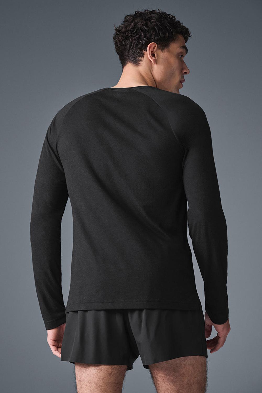 Camisetas Running Alo Yoga Triumph Long Sleeve Hombre Negras | Colombia  BVJP-05649