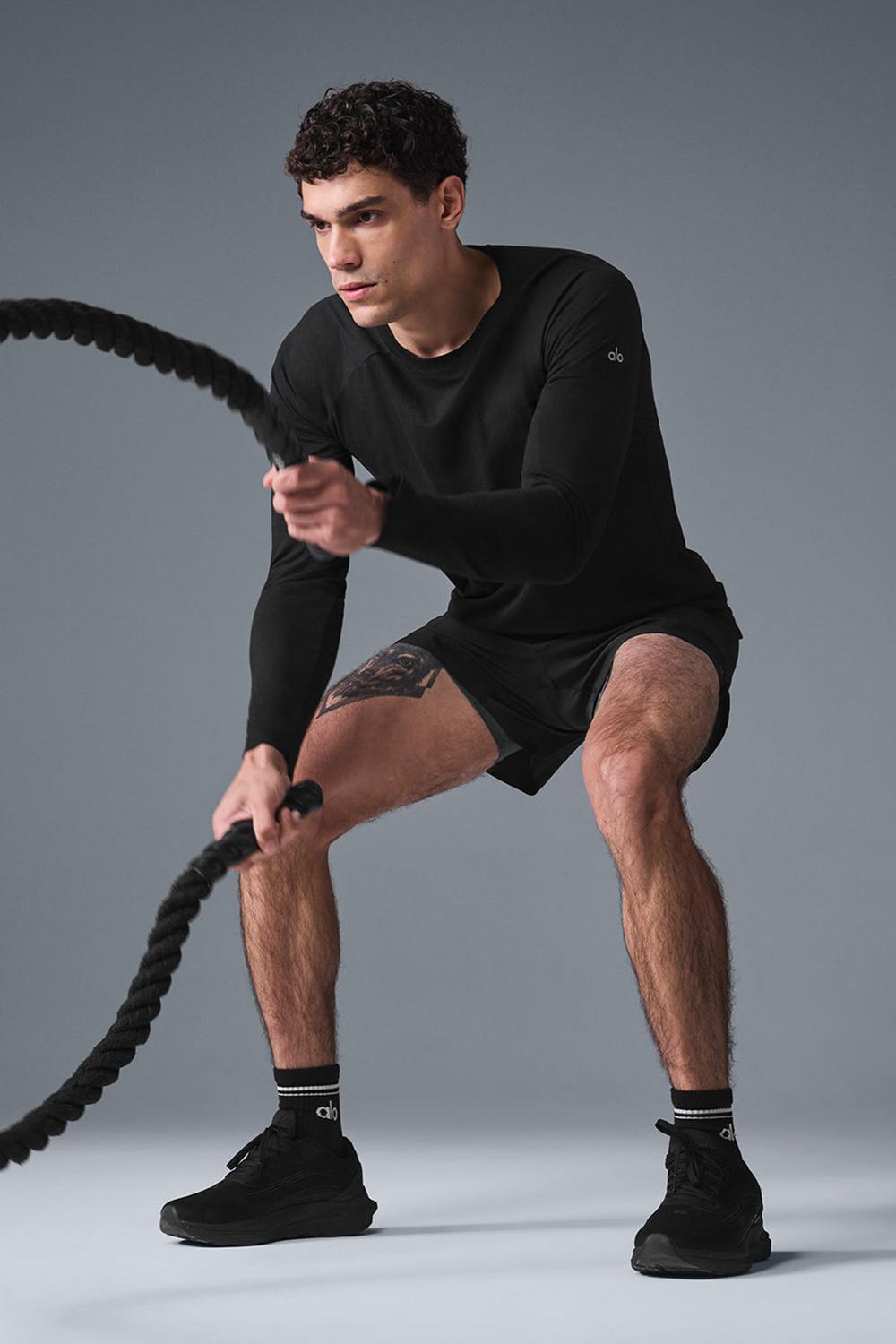 Camisetas Running Alo Yoga Triumph Long Sleeve Hombre Negras | Colombia  BVJP-05649