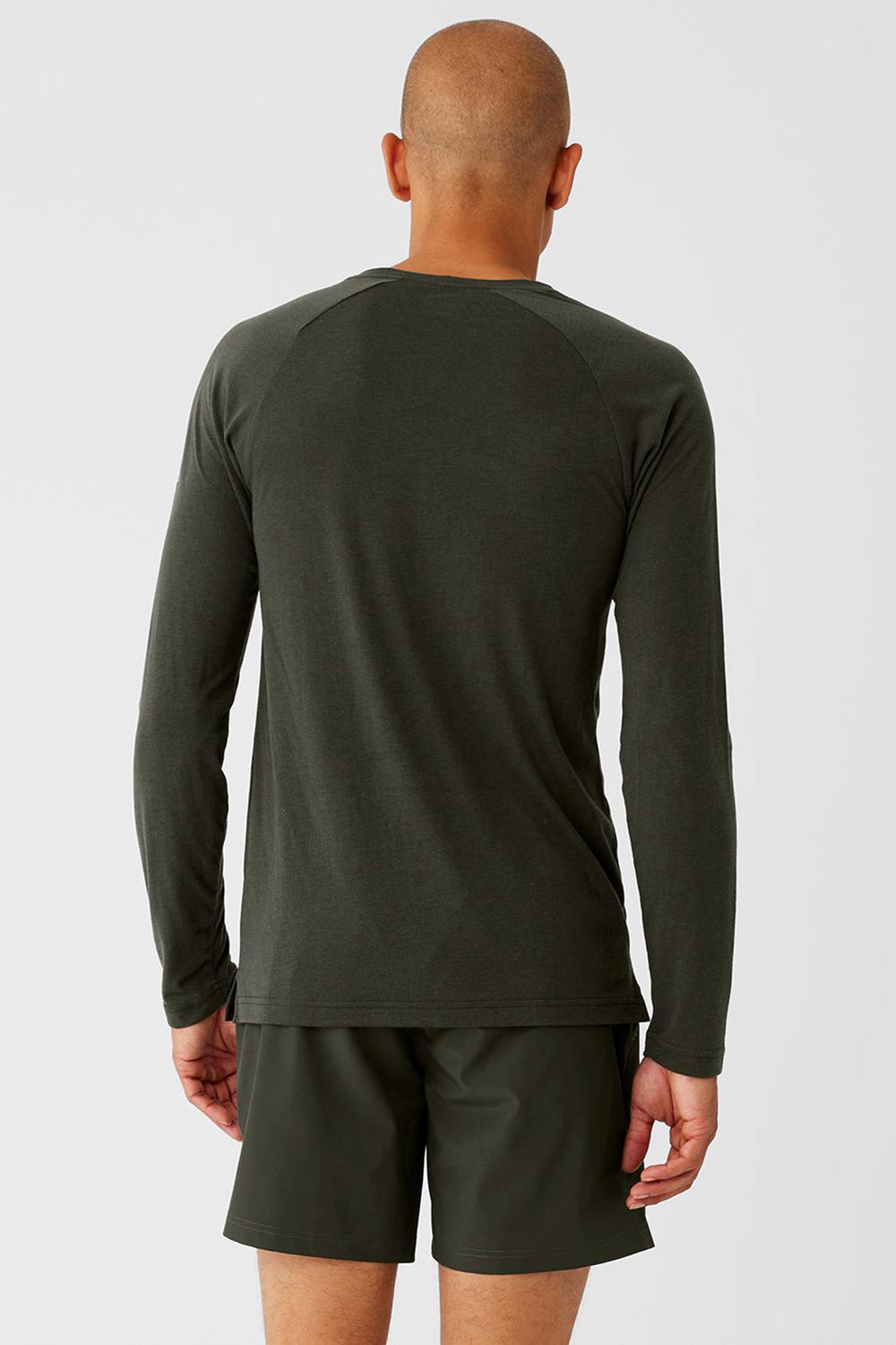 Camisetas Running Alo Yoga Triumph Long Sleeve Hombre Verde | Colombia  SAHB-16735
