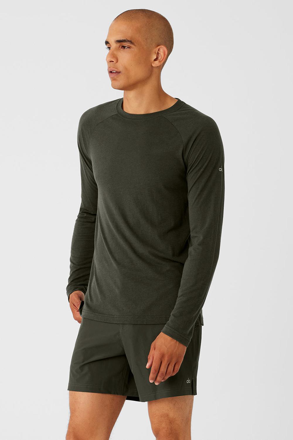 Camisetas Running Alo Yoga Triumph Long Sleeve Hombre Verde | Colombia  SAHB-16735