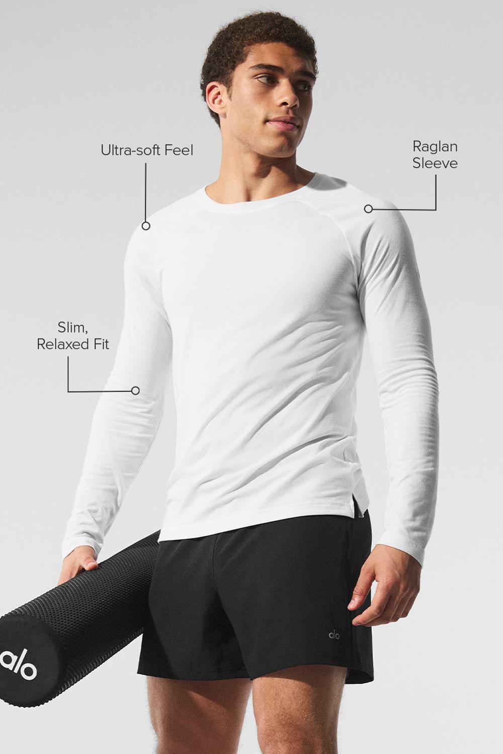 Camisetas Running Alo Yoga Triumph Long Sleeve Hombre Blancas | Colombia  HDBO-82945