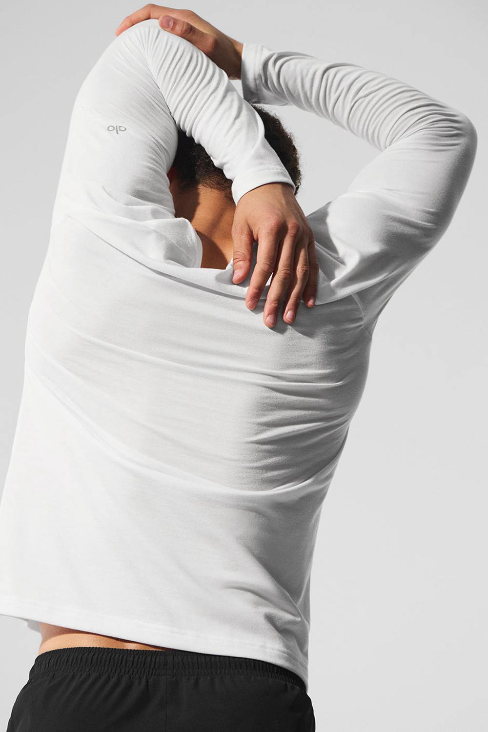 Camisetas Running Alo Yoga Triumph Long Sleeve Hombre Blancas | Colombia  HDBO-82945