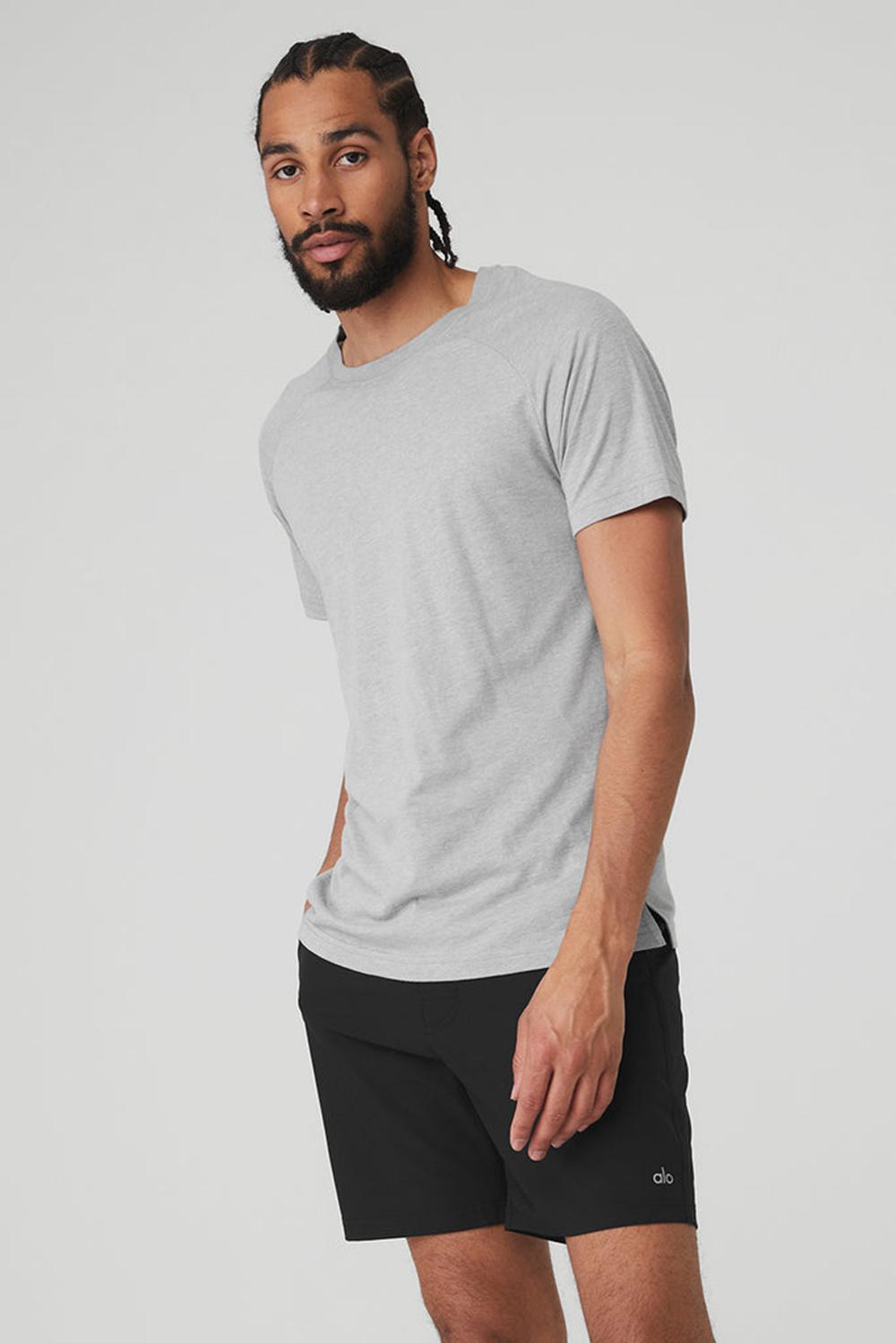 Camisetas Running Alo Yoga Triumph Raglan Hombre Gris | Colombia  BTDY-38240