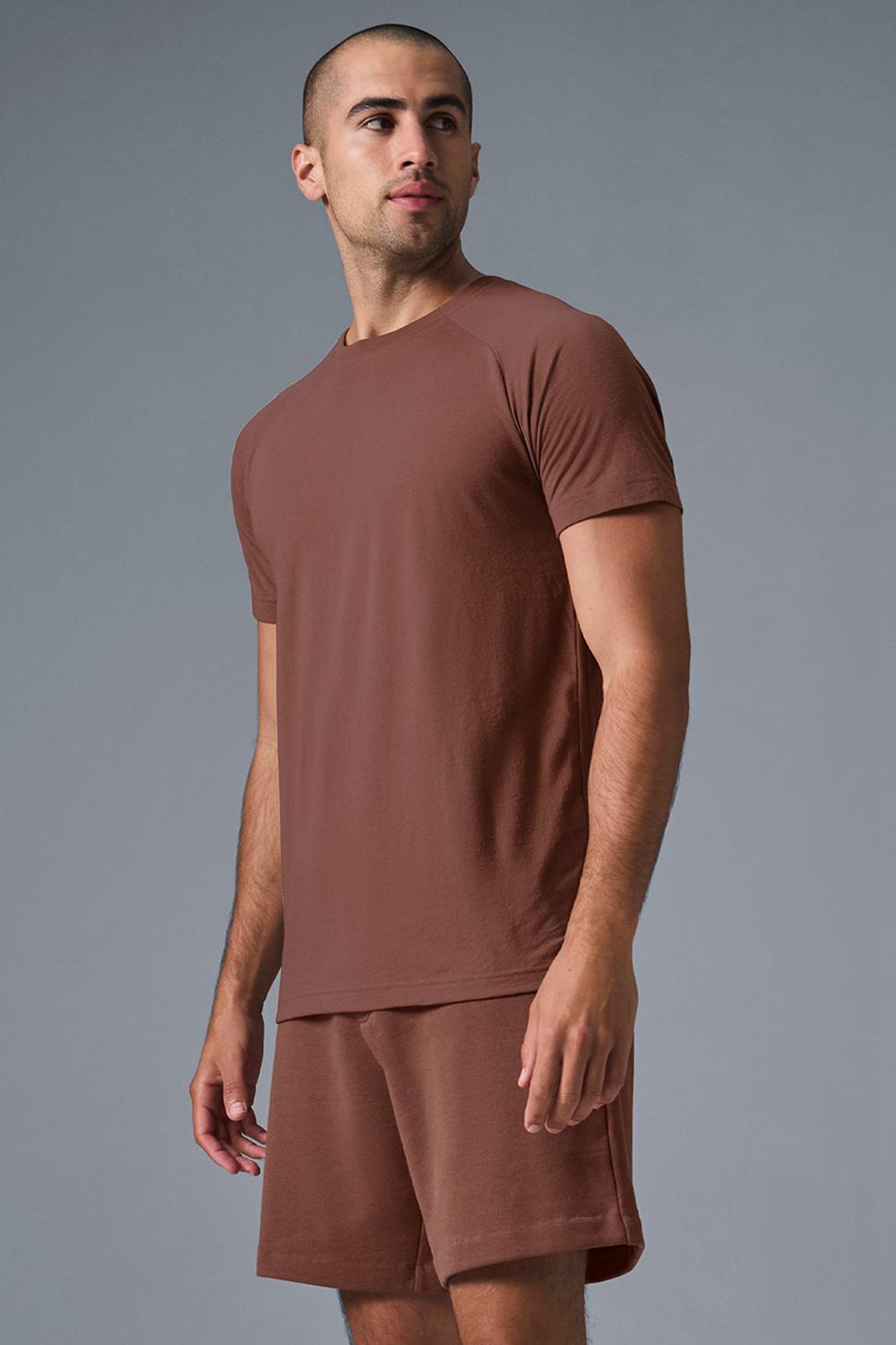 Camisetas Running Alo Yoga Triumph Raglan Hombre Chestnut | Colombia  SVNA-54928