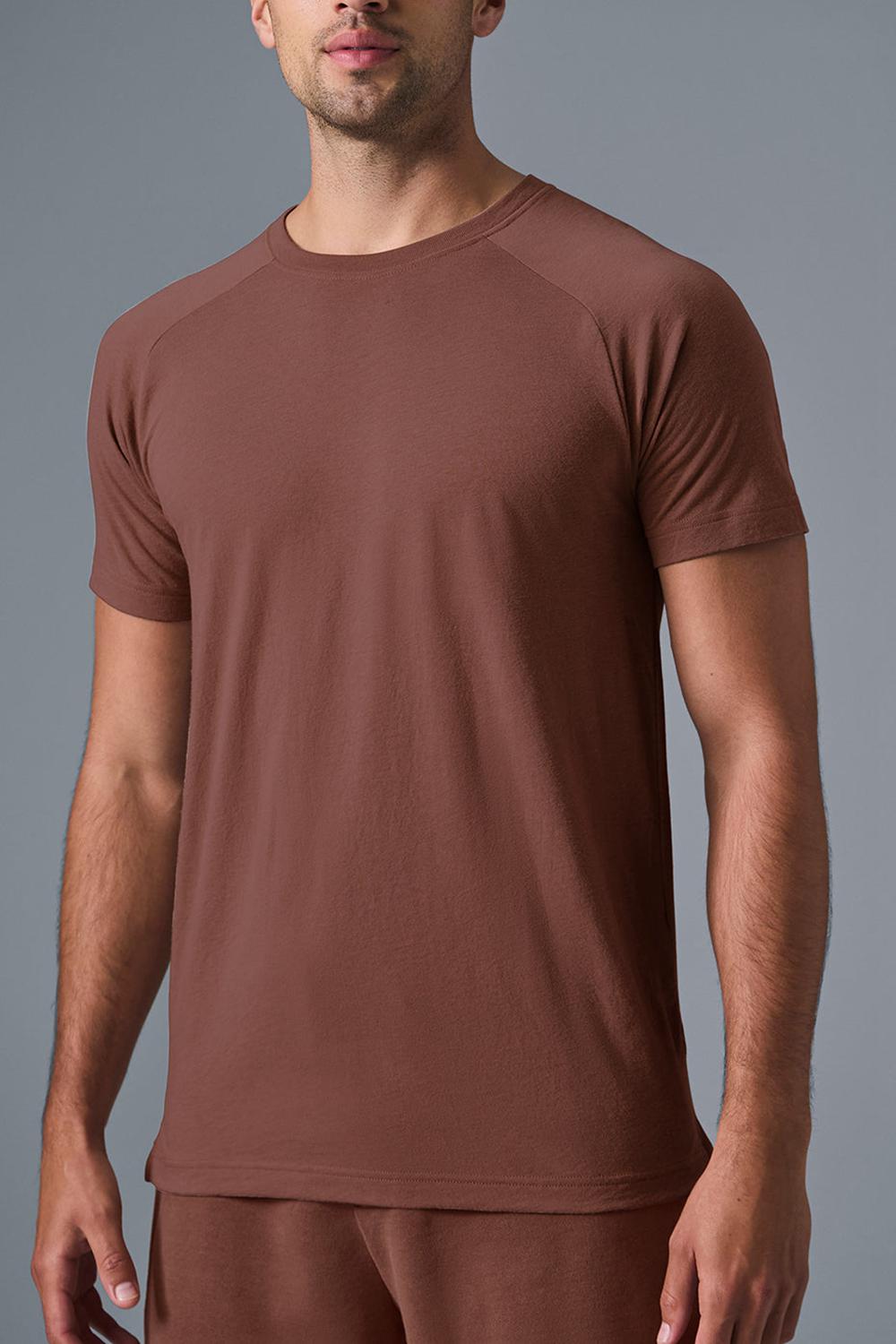 Camisetas Running Alo Yoga Triumph Raglan Hombre Chestnut | Colombia  SVNA-54928