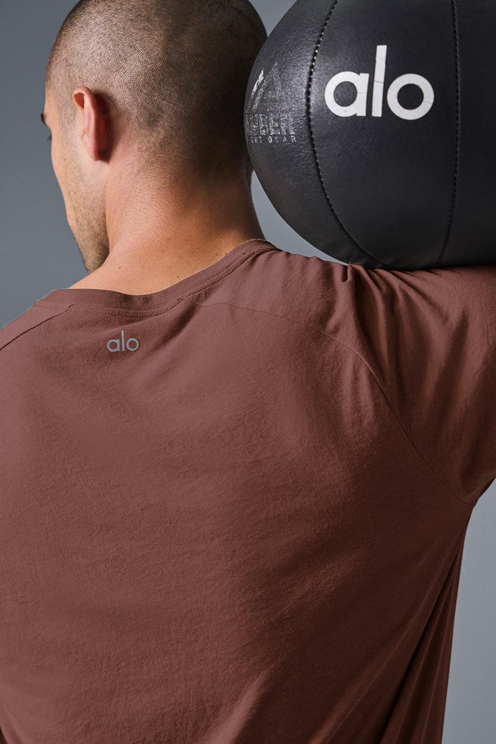 Camisetas Running Alo Yoga Triumph Raglan Hombre Chestnut | Colombia  SVNA-54928