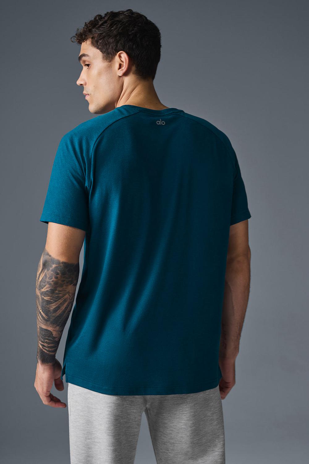 Camisetas Running Alo Yoga Triumph Raglan Hombre Azules | Colombia  SXGO-06475