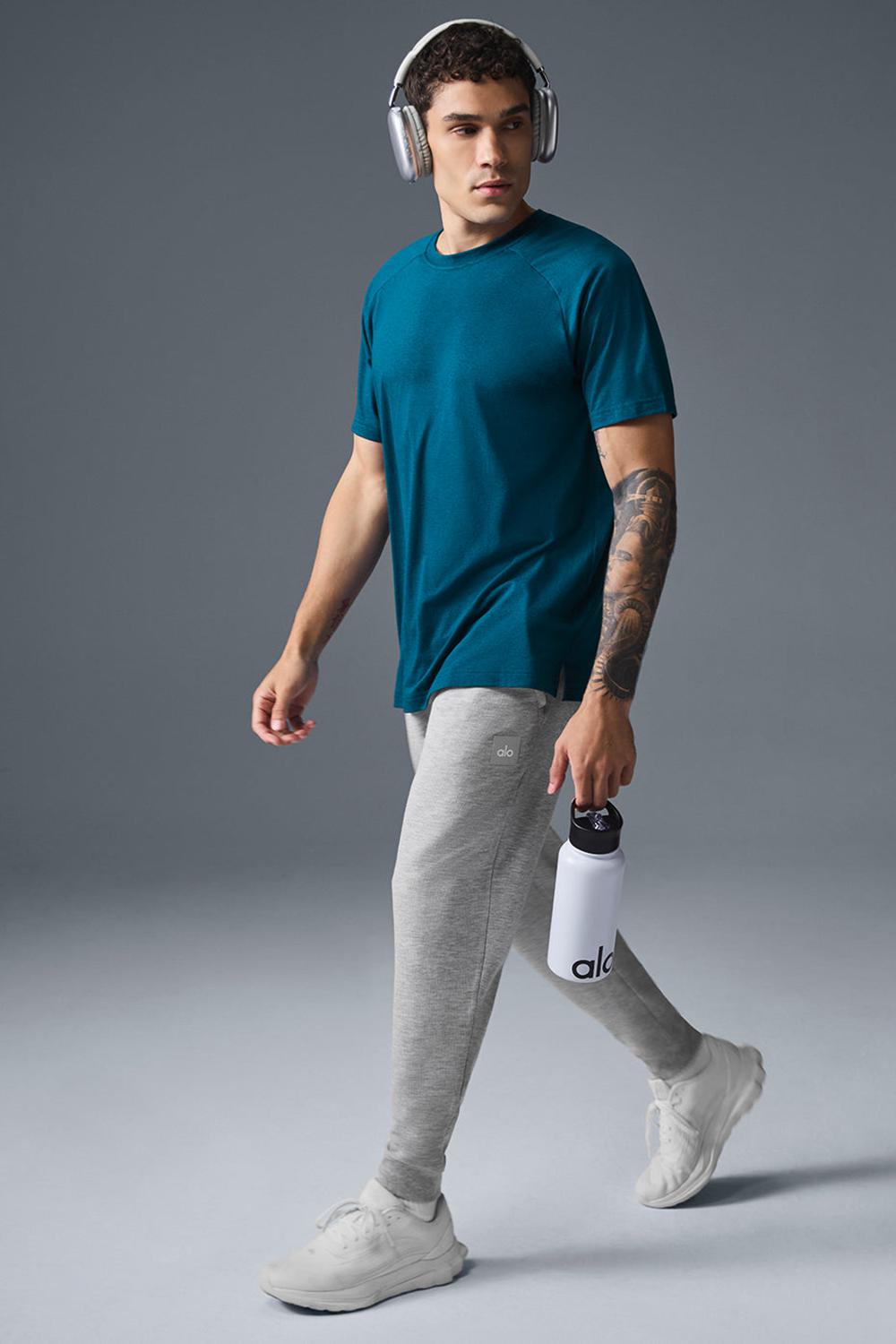 Camisetas Running Alo Yoga Triumph Raglan Hombre Azules | Colombia  SXGO-06475