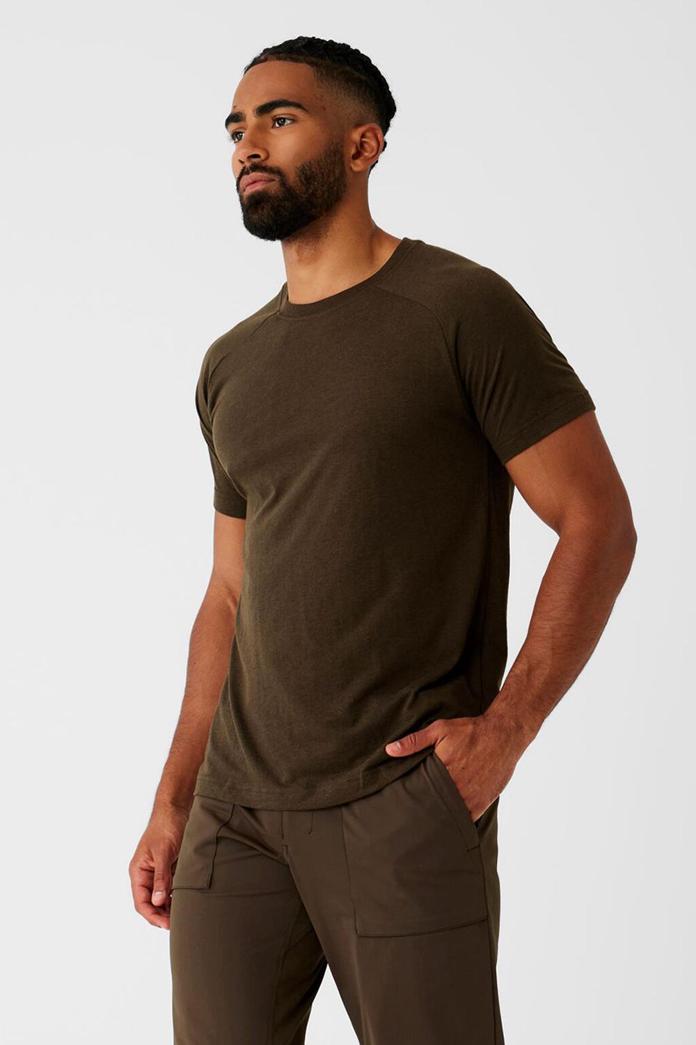 Camisetas Running Alo Yoga Triumph Raglan Hombre Espresso | Colombia  PGDF-14963
