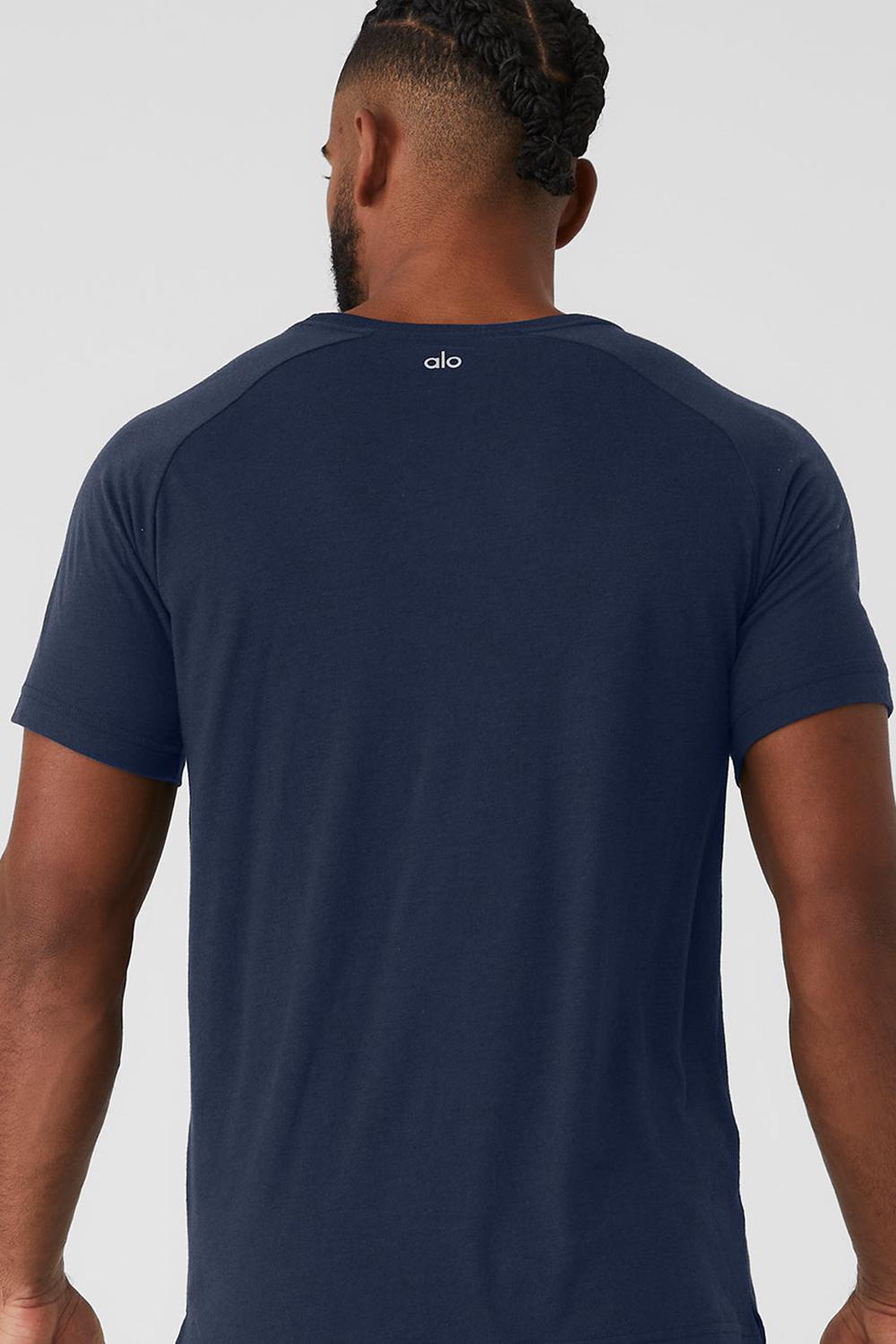 Camisetas Running Alo Yoga Triumph Raglan Hombre Azul Marino | Colombia  PSZF-59087