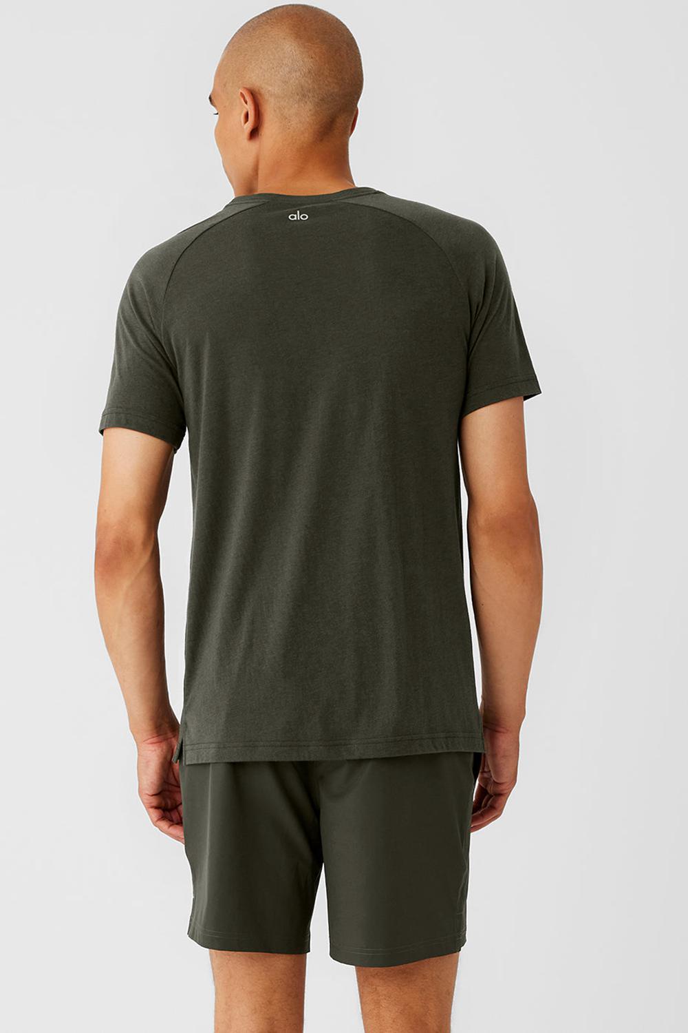 Camisetas Running Alo Yoga Triumph Raglan Hombre Verde | Colombia  NOLG-41596