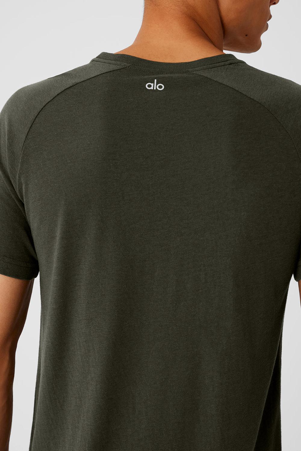 Camisetas Running Alo Yoga Triumph Raglan Hombre Verde | Colombia  NOLG-41596