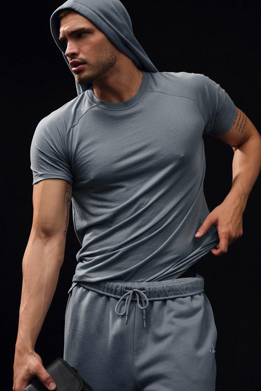Camisetas Running Alo Yoga Triumph Raglan Hombre Gris | Colombia  AZCM-71623