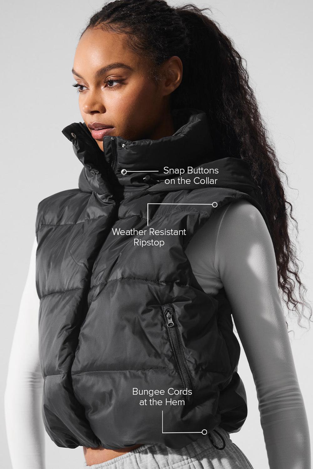 Chaleco Alo Yoga Gold Rush Puffer Mujer Negras | Colombia  KUSP-64713