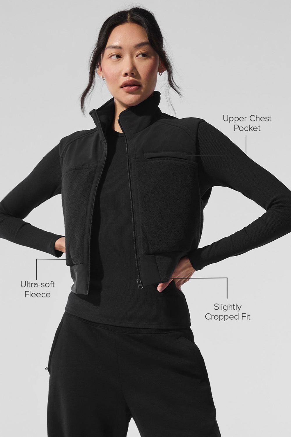 Chaleco Alo Yoga Polar Fleece Wintry Mix Mujer Negras | Colombia  QKLM-18965
