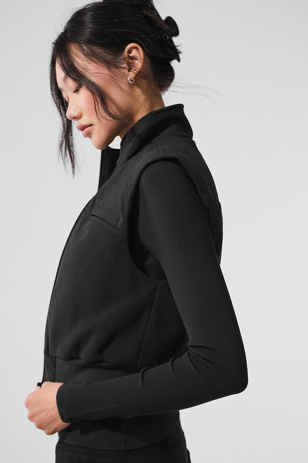 Chaleco Alo Yoga Polar Fleece Wintry Mix Mujer Negras | Colombia  QKLM-18965