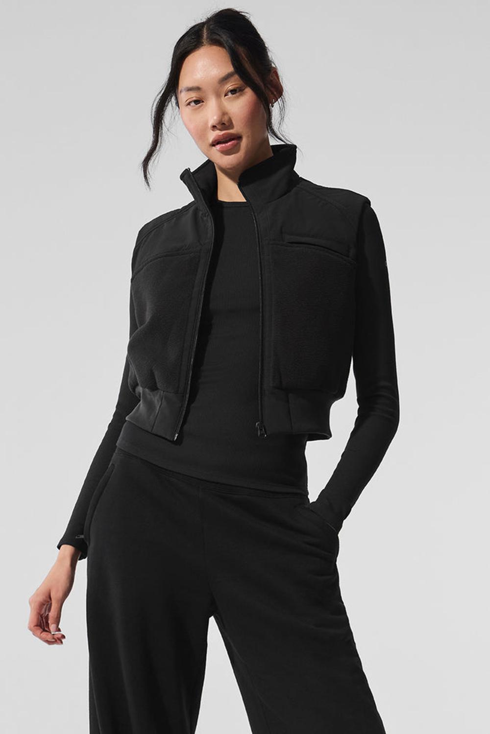 Chaleco Alo Yoga Polar Fleece Wintry Mix Mujer Negras | Colombia  QKLM-18965