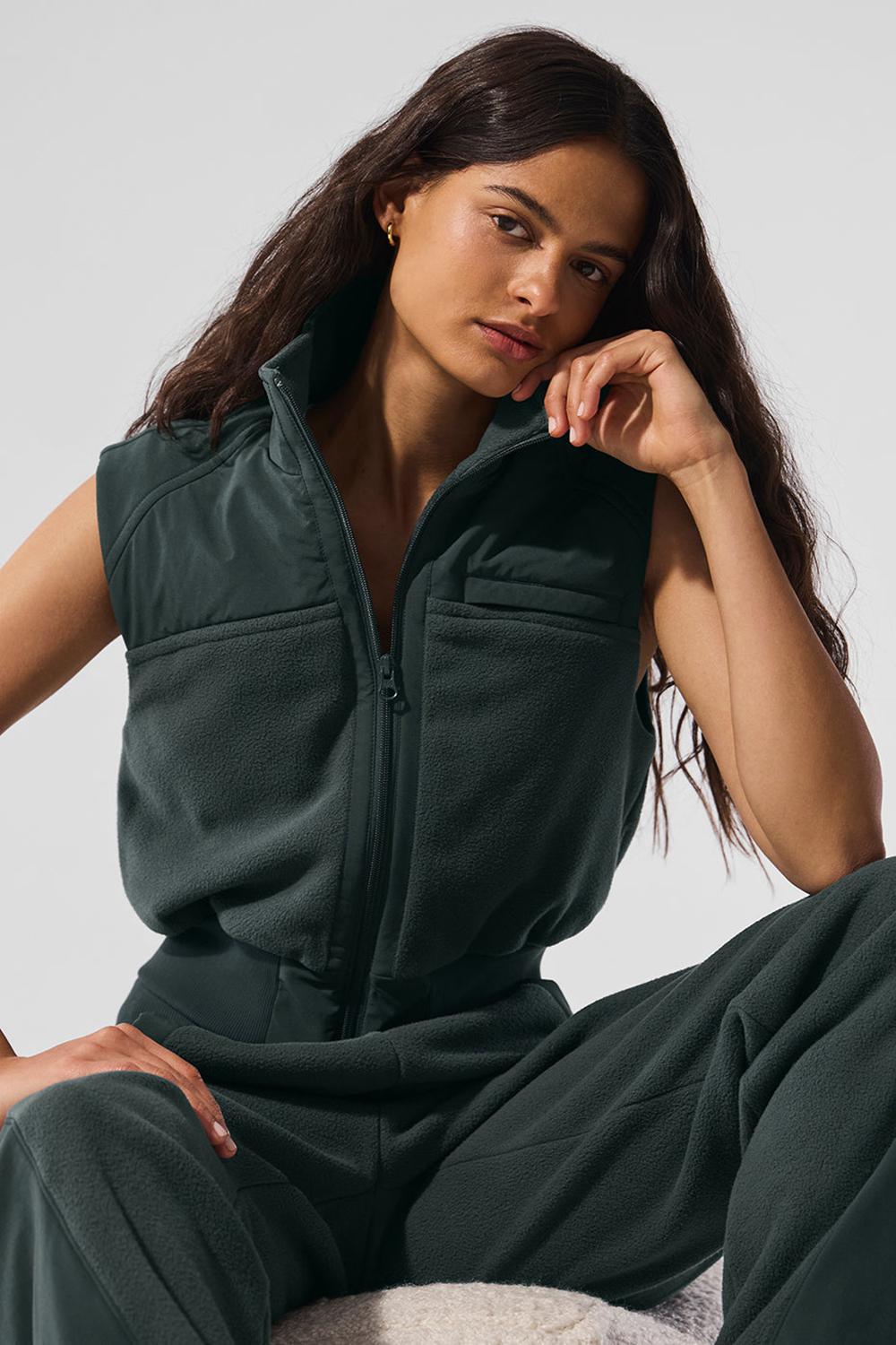 Chaleco Alo Yoga Polar Fleece Wintry Mix Mujer Verde | Colombia  JYTN-05867