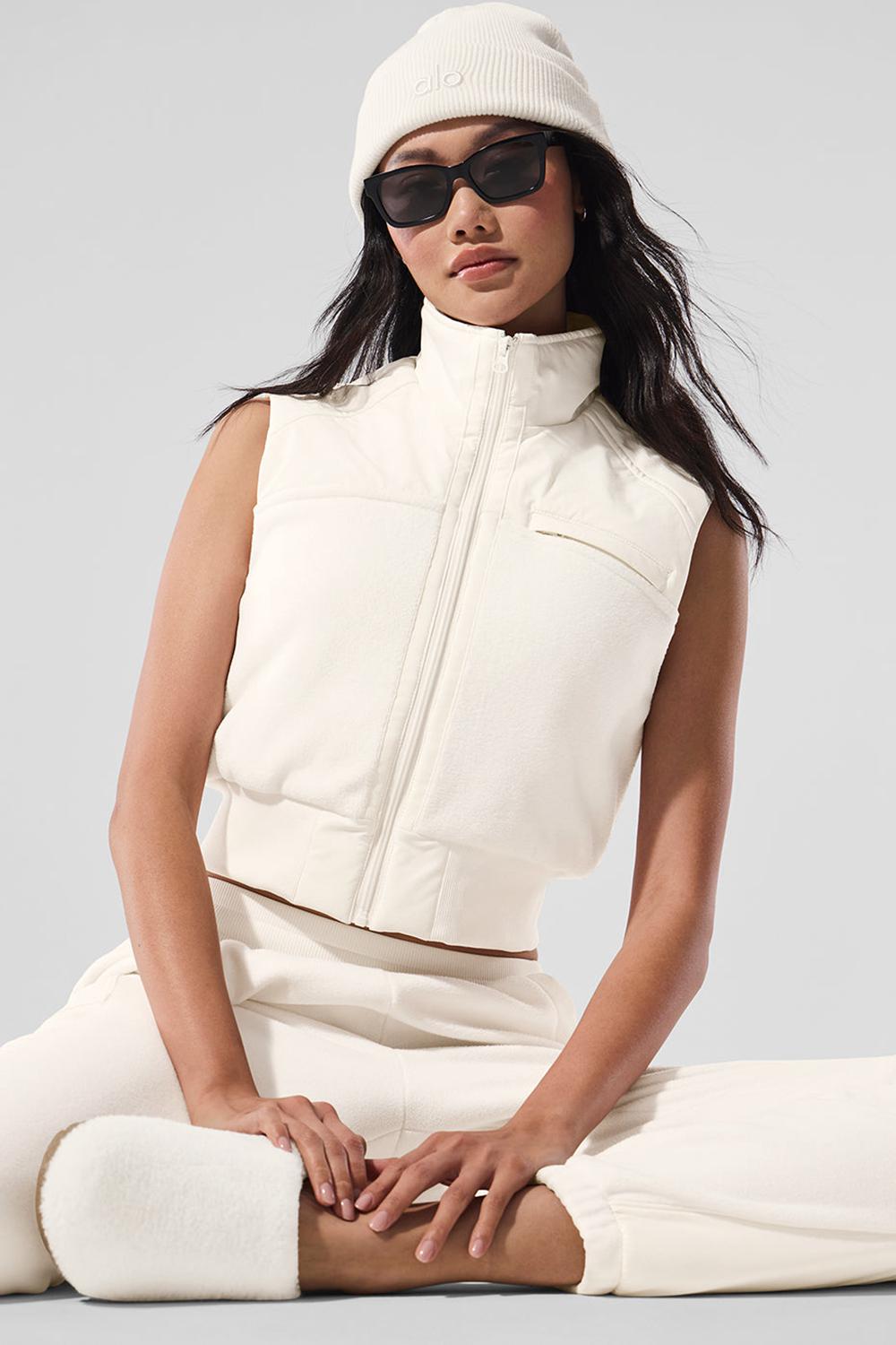Chaleco Alo Yoga Polar Fleece Wintry Mix Mujer Ivory | Colombia  UIDK-58936