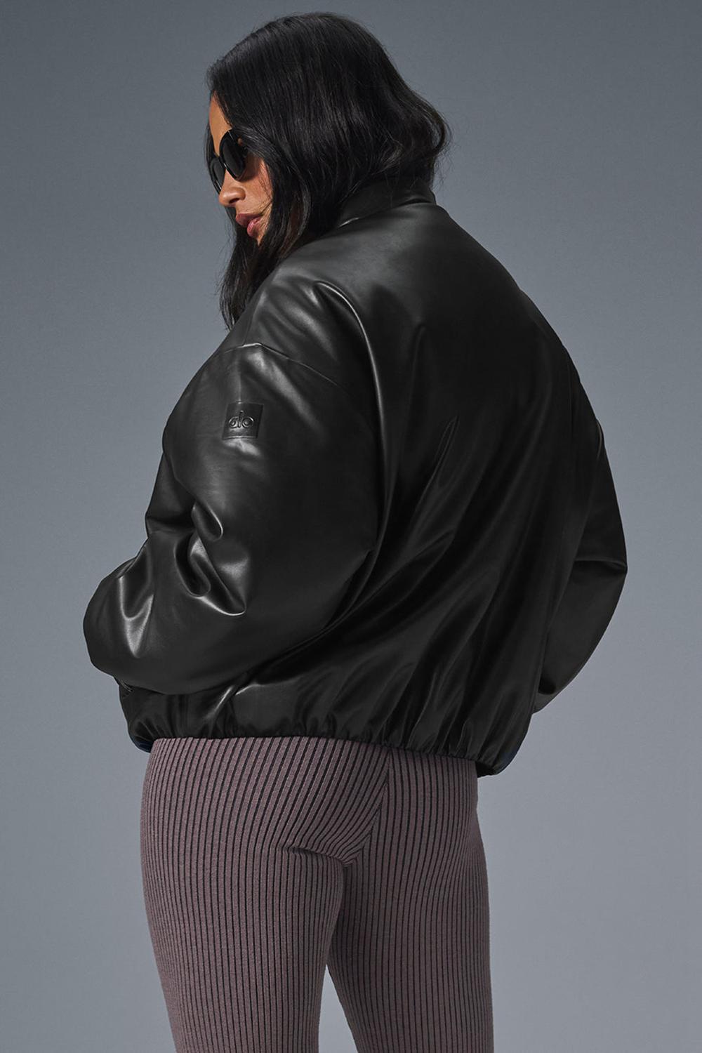 Chaqueta Bomber Alo Yoga Faux Leather Premier Mujer Negras | Colombia  CILM-41958