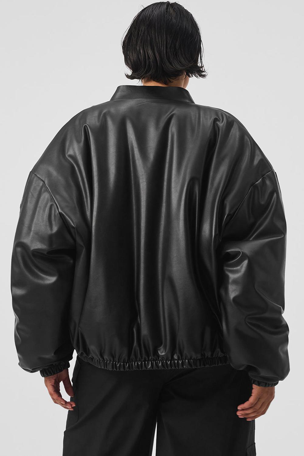 Chaqueta Bomber Alo Yoga Faux Leather Premier Mujer Negras | Colombia  CILM-41958